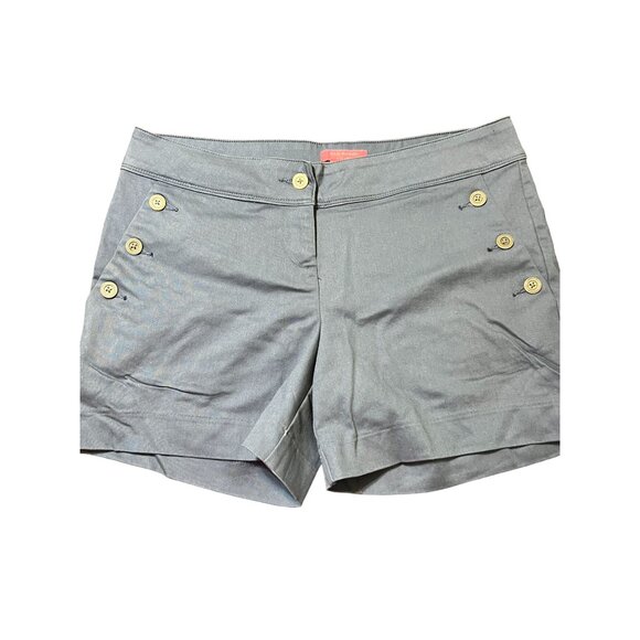 Isaac Mizrahi New York Tailored Button-Detail Shorts Size 8 Navy Blue Sailor - Picture 1 of 4